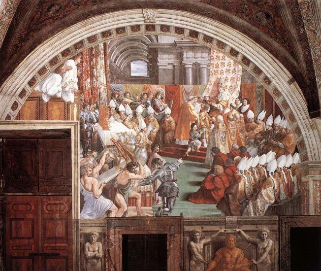 RAFFAELLO-Stanze Vaticane - The Coronation of Charlemagne